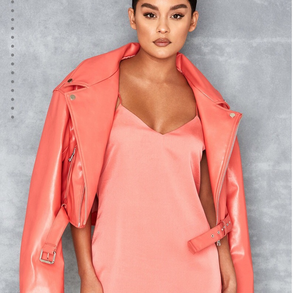 ‘Scorch’ Watermelon Vegan Biker Jacket